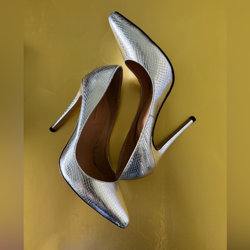 Elegant Silver Stiletto Heels